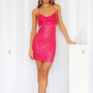 Princess Polly Hot Pink Sequin Mini Dress